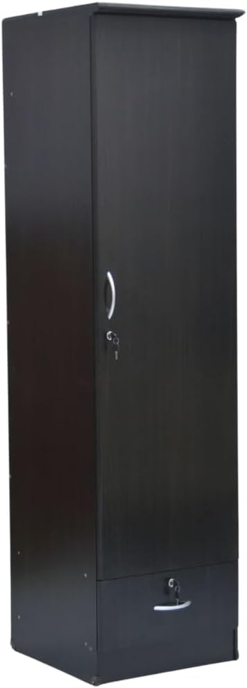 Jadian Single Door Wardrobe with Lockable Drawer | One Door Cupboard- Storage | 1 Door Cabinet (Wenge)