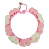 Cabilock Handgestricktes Haustierhalsband Bequem und Stilvoll mit Blumenmuster aus Wollgarn für Hund und Katze Geeignet für Besondere Anlässe
