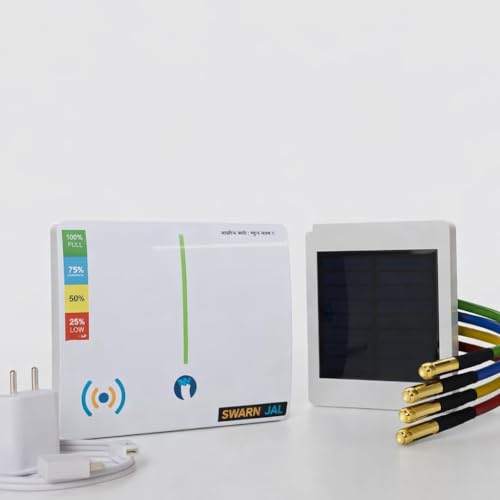 Image of Wireless Water Tank Overflow Alarm Swarn Jal, 4 Levels Water Level Indicator with Overflow & Empty Alarm, Long Range up to 5 Floors or 1 km, Brass Sensors, No WiFi or SIM Required, 1 Year Warranty