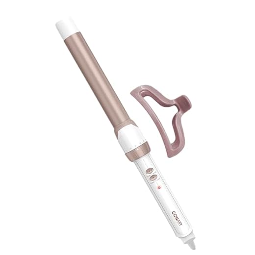 Conair Double Ceramic 1-Inch Curling Wand with Claw Clip, Produces Flawless Waves, Curling Iron for Use on Medium and Long Hair, 30 Heat Setting Curling Iron, White