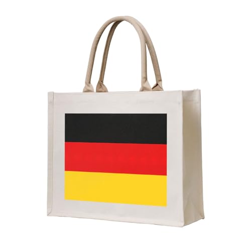 lootpe German Flag Print Tote Bag, Personalized Present Bag, Canvas Beach Travel Bag, Shopping Bags, Gift For Women Mom