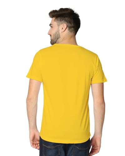 Image of LAZYCHUNKS Henley Neck Men's Cotton Half Plain Sleeves Slim Fit T-Shirt | Round Neck Men's Tshirt | Solid Colors | Summer Wear | - Multicolor