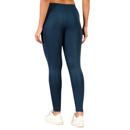 Image of NINQ high Waist Women Gym Compression Pants for Workout with Pocket, Yoga & Exercise, Active Wear Legging Sports Tights Trousers with Comfortable Fit for Running, Jogging & Training