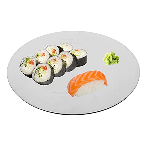 LiebeWH Slicone Sushi-Teller, Runder Runder Teller, Dessertteller, Sushi-Teller, Innovatives 304-Edelstahl-Kuchen-Dessertteller-Tablett für Küche, Restaurant, Praktischer Platz für 3 LiebeWH Slicone Sushi-Teller, Runder Runder Teller, Dessertteller, Sushi-Teller, Innovatives 304-Edelstahl-Kuchen-Dessertteller-Tablett für Küche, Restaurant, Praktischer Platz für