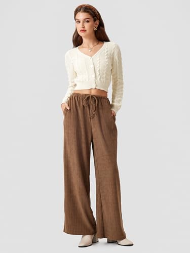 Image of CIDER V-Neck Cropped Cardigan Sweater for Women Daily Casual Knitwear