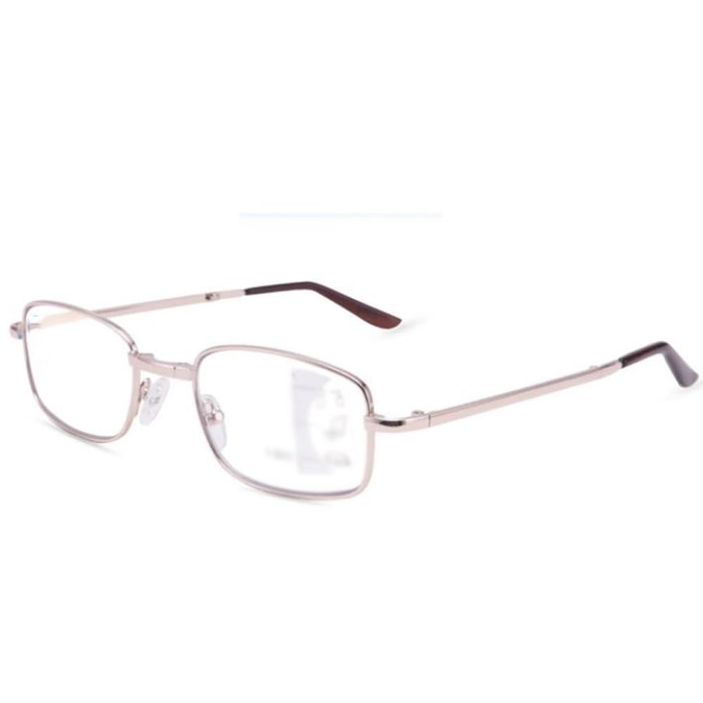 Faltbare Lesebrille Bifokale Gleitsichtbrille Klappbares Design Für Herren Compacte Photochrome Sonnenbrille Blaulichtfilter Mit Pocket Etui (Color : Metallic, Size : +1.50)