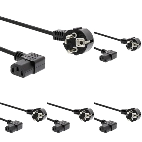 Câble électrique 2m noir CEE7/7 femelle C13 230V pour alimentation de PC de bureau