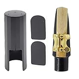 Cheerock Tenor Saxophone Mouthpiece, Tenor Sax Mouthpiece Set Including Gold Metal Saxophone Ligature & 2pcs Mouthpiece Pads & One Reed, Tenor Sax Saxophone Parts