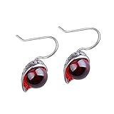 Style : exotique Boucles d\'oreilles pendantes pour femmes, boucles d\'oreilles en forme de fruits creux en grenat, bijoux en argent Sterling S925, boucles d\'oreilles anciennes (argent goyave 925)