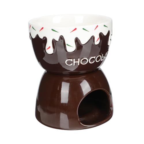 PRETYZOOM Fondue Pot Cheese Warmer Butter Fondue Maker Ceramic Material Elegant Design for Kitchen Outdoor Events