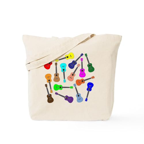 CafePress Rainbow Ukuleles Tote Bag Reusable Natural Beige Canvas Shopping Bag