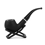 Premium Mate Smoking Pipe - 5.67' Classic Bakelite Black Tobacco Pipe for Men - Elegant Matte Black Finish, Ergonomic Design for Cool, Flavorful Draws – Perfect for Connoisseurs & Thoughtful Gifting