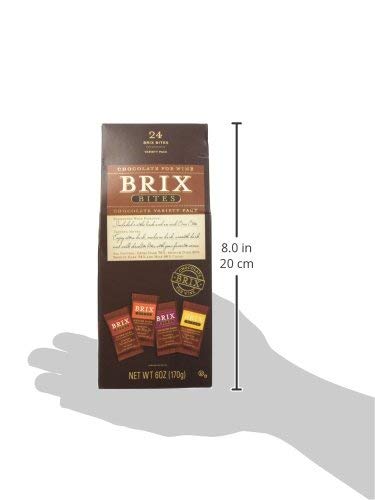 Brix Chocolate - Medium Dark, Extra Dark, Smooth Dark, Milk Chocolate Bites - Wine Pairing Gourmet Chocolate Bite Packs - Individually Wrapped Bite Packs - Gluten Free Snack Food - 6Oz #TOP4