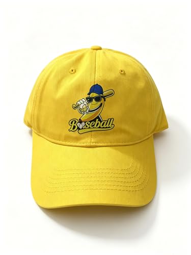 GlamEco Baseball Cap for Men & Women Embroidered Sport Hat Vintage Adjustable Yellow Baseball Hats