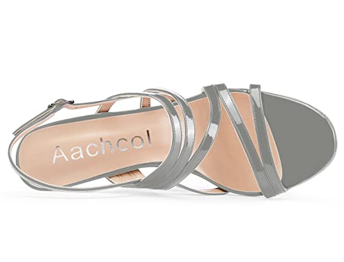 Aachcol Women Strapy Roman Sandals Peep Open Toe Stiletto High Heel Slingback Ankle Strap Party 4 Inches3