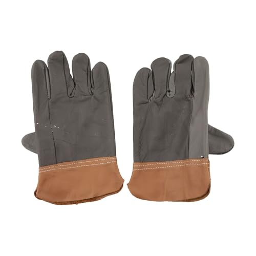 NbgrvB Guanti da saldatura industriali per protezione, in pelle bovina spessa, resistenti al calore e all'abrasione, traspiranti e resistenti all'olio, 1 paio