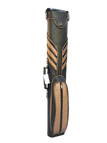 Gator 2020 New J& J Instroke Leather Cue Cases 2x4 Holds 2 Butts and 4 shafts (H622A95 Brown and Black)