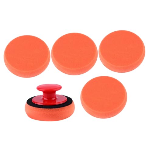 HAPINARY 6pezzi Spugne Lucidatura Auto Per Ceratura e Lucidatura Manuale Tamponi Morbidi Lavabili e Riutilizzabili Per Lucidare Vernice Fari e Maniglie Utensili Per Auto Diverse Fasi Di Pul