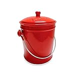 Natural Home 1-Gallon Ceramic Compost Bin in Red