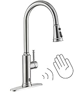 ARRISEA Smart Infrared Sensor Kitchen Sink Faucets,Touchless Activated Stainless Steel Brushed Ni...