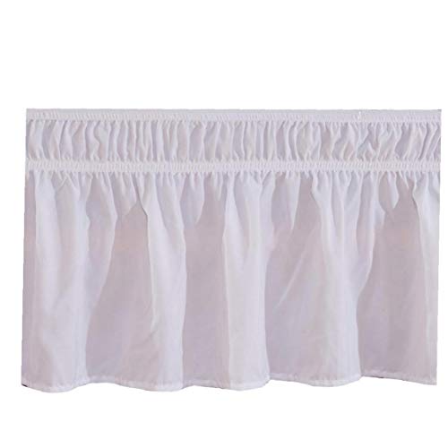 YZLSM Creativa Wrap Around Habitación con Cama Falda de poliéster elástico Anti faldón de Tela Suave Sedoso Lados de la Falda de la Arruga Blanco US-Twin Tipo