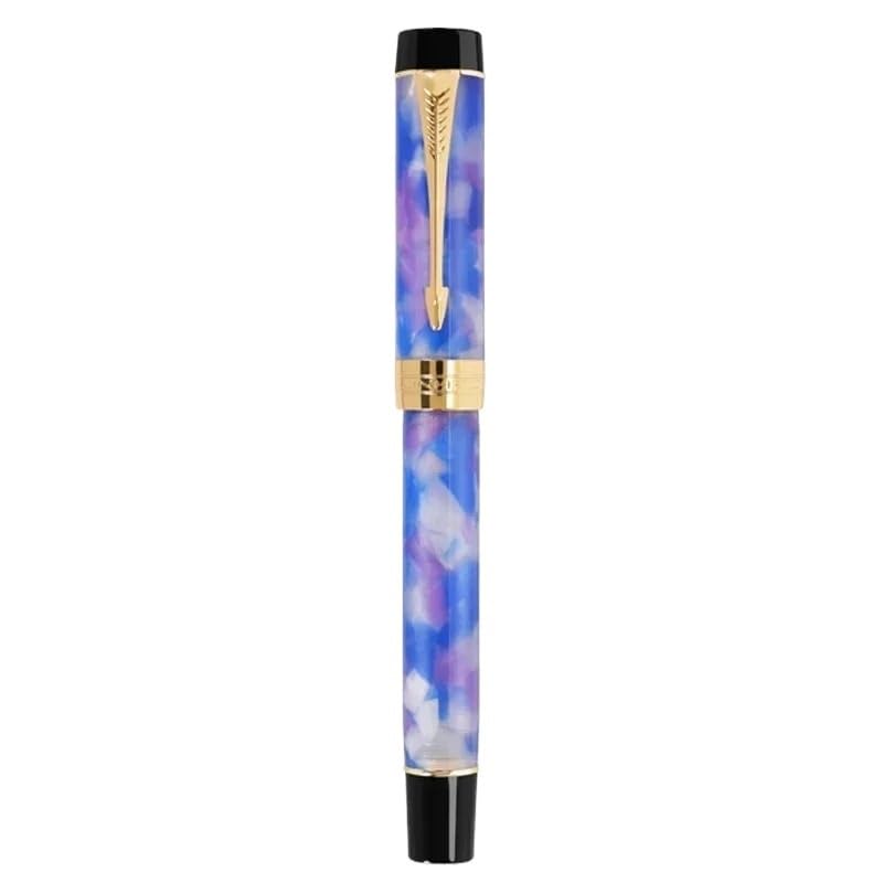 Stylo-plume en résine élégant avec attributs dorés pour l'écriture
