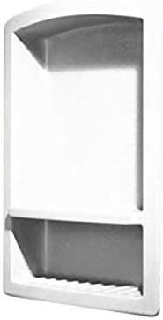 Swanstone RS-2215 Solid Surface Single Shower Shelf, 4.3" D x 15" W x 22" H, White