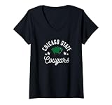 Womens Chicago State University Cougars Logo V-Neck T-Shirt
