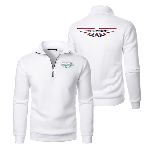 KHAFVXTP Chaqueta para Hombre A.s.t.o.n M.a.r_tin, Multi-Bolsillo Chaqueta Ligera Informal, Gabardina Hombre para Otoño y Primavera, Chaqueta(White,S)