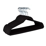 Laura Ashley 25 Pack Slim Velvet Hangers| Durable | Strong Plastic | Slim | Keeps Shape | Closet Organization | Black | Holds 10lbs | Holds Shape
