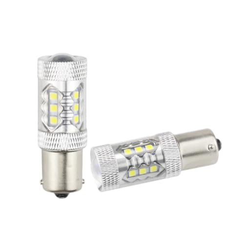 Bombillas LED Ba15s P21w de fácil instalación y 80w con disipación de aluminio para luz diurna