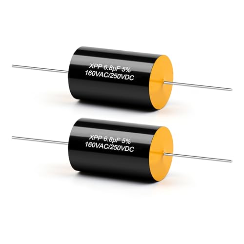 Cermant 2PCS Capacitor Frequency Divider 250V 6.8UF Car Tweeter Audio Speaker Frequency Divider