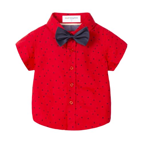 Image of Mud Kingdom Little Boys Dress Shirts Short Sleeve Cute Summer