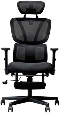 （13:00時点） TOKIO-SITORIGI トキオ シトリギ デスクチェア オフィスチェア ワークチェア 人間工学 回転 椅子 ロッキング リクライニング ヘッドレスト フットレスト アームレスト ランバーサポート 疲れない メッシュ おしゃれ ハイバック 腰痛EN02 (ブラック)