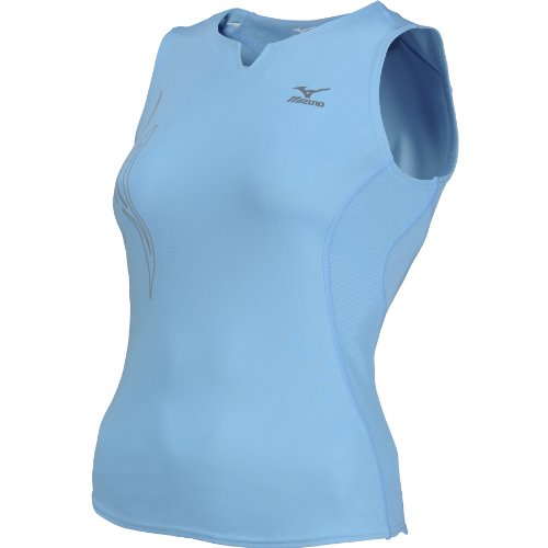 Mizuno Nirvana sans manches maillot de running pour femme blanc et noir