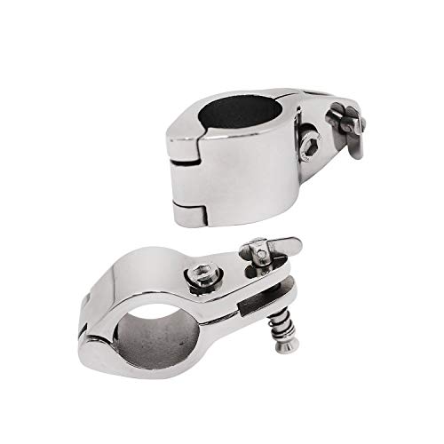 SHENGHUISS Pair 1” Boat Bimini Top Hinged Jaw Slide Stainless Steel 316 with Boat Pin & Cam Clamp Awning Marine Hardware Fitting Yachts Rowing Boats Accessories (Pair) - Thumbnail 5