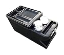Mittelkonsole Für Peugeot Für Traveller 2016 2017 2018 2019 2020 2021 2022 2023 2024 + Vordere Armlehnenbox Mit USB-Getränkehalter-Atmosphärenlicht(No Wireless Charge 1)