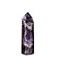 AMOYSTONE Large Crystal Tower Natural Dream Amethyst 6 Faceted Obelisk Healing Crystal Pillar Wand Tumbled Hexagonal Pointed 1-1.7 Lbs Home Décor
