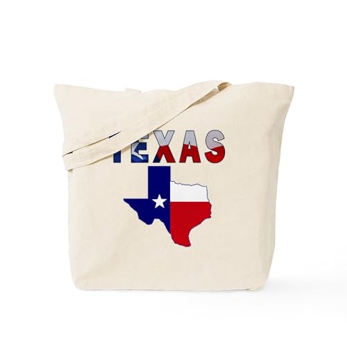 CafePress Flag Map With Texas Tote Bag Natural Canvas Tote Bag, Reusable Shopping Bag