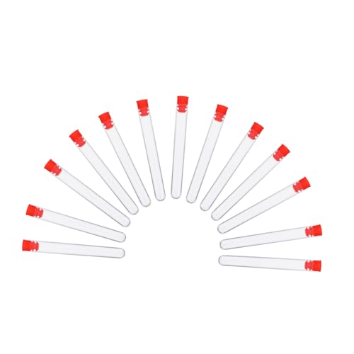 KICHOUSE 40pcs Test Tube Tubs Clear Mini Containers Liquid Storage Containers Tubes Liquid Container Containers with Lids Rack Lab Bus Bins Container with Lid Beakers Vials Plastic Red