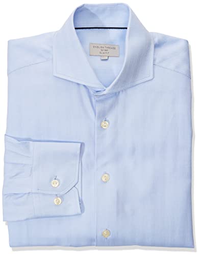 English Threads Men's Slim Fit Herringbone Dress Shirt