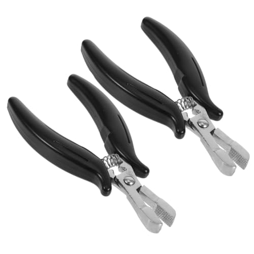 Pinces chromées pour extensions SEWACC à bec plat ergonomique pour pose de nano-anneaux