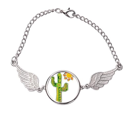 Bracelet ailes d'ange et cactus du Mexique cadeau idéal