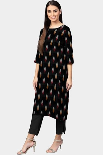 Image of Cotton Pochampally ikat unstitched blouse, Kurthi, long frock fabric material for women (1 meter, 2 meters & 3 meters)