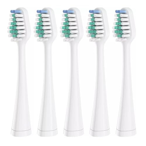 Ersatz-Zahnbürstenköpfe, kompatibel mit Waterpik Electric Adult Oral Hygiene Clean Dental Center Bristle Soft Düsen(5pcs white green)