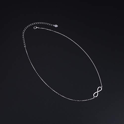 Daochong S925 Sterling Silver Choker Infinity Clavicle Short Pendant Necklace For Women Girl #TOP3