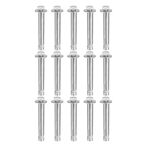 Image of DTGN M8 x 80 Hex Expansion Bolts - 30Pack - Good for Concrete Dry Brick Block Walls - 304 Stainless Steel - Silver