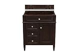 James Martin Vanities 650-V30 Brittany 30' Single Basin Poplar Wood Vanity Cabinet Only - Burnished Mahogany