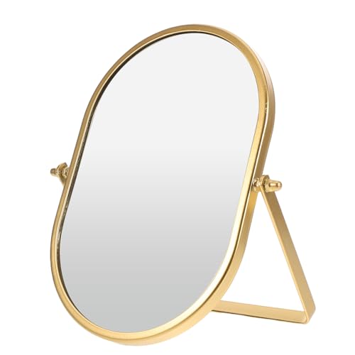 Miroir pliable ovale doré pivotant à 360° pour corriger les reflets déformés