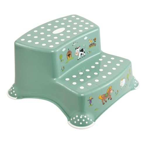 keeeper Scaletta a Due Gradini "Funny Farm", Da 3 a 14 Anni circa, Funzione Antiscivolo, Igor, Nordic Green (Verde)